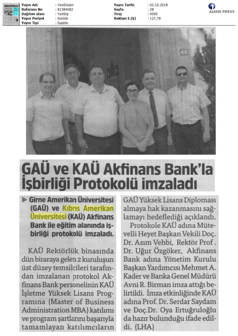 GAÜ ve KAÜ Akfinans Bank’la İşbirliği Protokolü İmzaladı