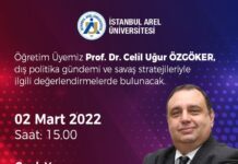 Prof. Dr. Celil Uğur ÖZGÖKER, 15.00’te, dış politika gündemi ve savaş stratejileriyle ilgili değerlendirmelerde bulunacak.