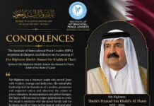 EXPRESSION OF CONDOLENCES ON THE PASSING OF HIS HIGHNESS SHEIKH HAMAD BIN KHALIFA AL THANI